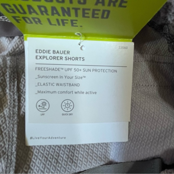 Eddie Bauer Carbon Gray Striped Explorer Shorts Size Medium NWT - Picture 7 of 13